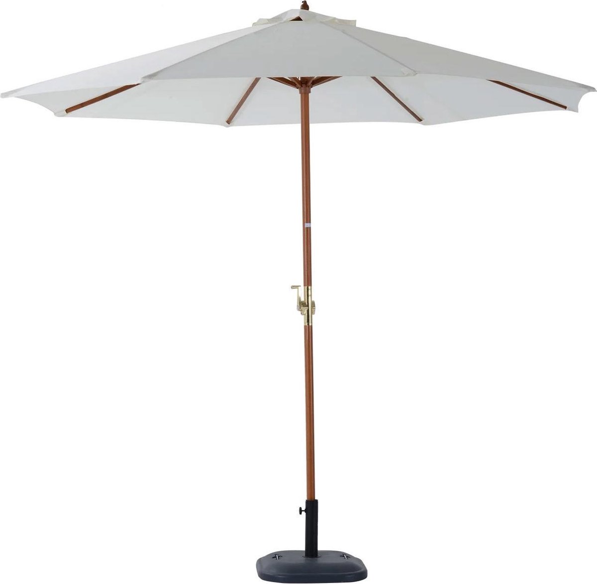 Outsunny Parasol hout crème wit 2,7 x 2,4m