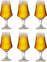 Libbey bierglas Arôme - 370 ml / 37 cl - Set van 6 - Op voet - Functioneel design - Hoge kwaliteit