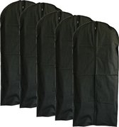Set van 5 kledinghoezen / kledingzakken van 150 cm - zwart