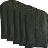 Set van 5 sterke kledinghoezen / kledingzakken 100 cm voor een enkel kledingstuk - zwart