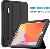Dasaja schokbestendige case met screenprotector en Trifold standaard zwart geschikt voor iPad 10.2 (2019 / 2020 / 2021)