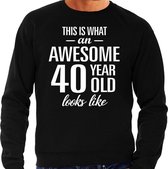 Awesome 40 year - geweldige 40 jaar cadeau sweater / trui zwart heren -  Verjaardag cadeau / kado sweater L