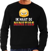 Funny emoticon sweater Ik haat de nineties zwart heren 2XL (56)