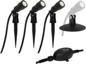 3x LED grond spot - 12V - 3x1 watt - complete set