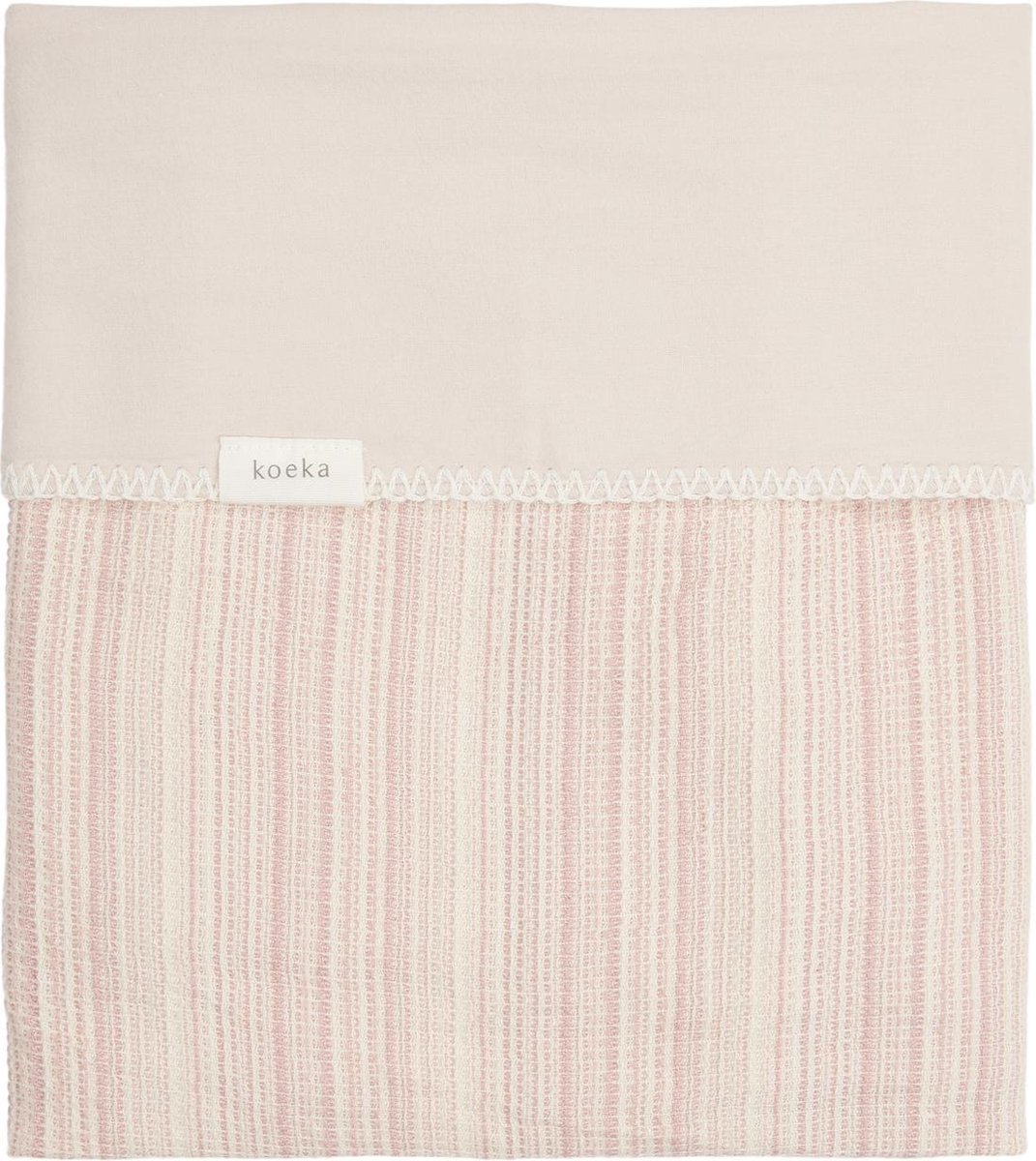 Koeka Ledikantdeken Maui flanel  - oud roze / zand - 100x150cm