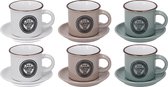 Espresso kop en schotel set - 12 delig - ca 90 ml