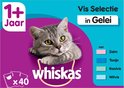 Whiskas 1+ Adult Voordeelpak Maaltijdzakjes - Vis in Gelei - Kattenvoer - 40 x 100 g