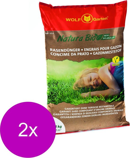 Bol Com Wolf Garten Natura Bio Gazonmest Gazonmeststoffen 2 X 10 8 Kg