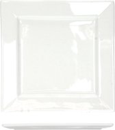 Cosy en Trendy Napoli White Dinerborden 33x33cm - Vierkantig  - Porselein - (Set van 6) En Yourkitchen E-kookboek - Heerlijke Smulrecepten