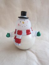 ZoeZo Design - tuimel - sneeuwpop - sneeuwman - kerst - met LED verlichting -werkt op batterijen - niet bijgeleverd - 10 x 8 cm Ø - kerstdecoratie - kerstversiering