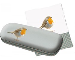 Bekking & Blitz - Brillenkoker - Brillenetui - Inclusief brillendoekje - Kunst - Vogels - Roodborst - Elwin van der Kolk - Vogelbescherming Nederland - Uniek design