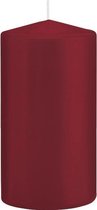 1x Bordeauxrode cilinderkaars/stompkaars 8 x 15 cm 69 branduren - Geurloze kaarsen - Woondecoraties