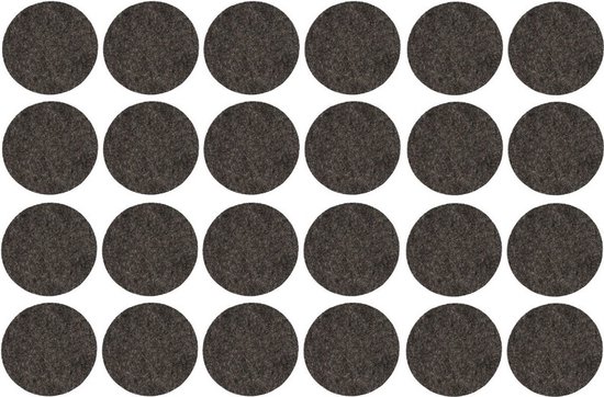 24x Zwarte ronde meubelviltjes/antislip noppen 2,6 cm - Beschermviltjes - Stoelviltjes - Vloerbeschermers - Meubelvilt - Viltglijders