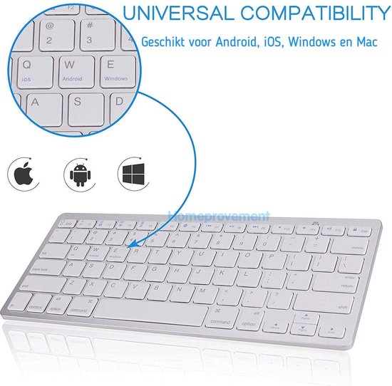 Ultra dunne draadloze bluetooth keyboard - Universeel Mac, android, Windows,  Tablet,... | bol.com