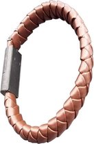 USB Leren Gevlochten USB Type C armband Bruin