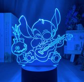 Bjorn D. Lampje voor meisje of jongen. Stitch / Lilo en Stitch nachtlamp. Cartoon lamp. 3D illusie Nachtlamp Stitch. Mooie sfeerlamp - 7 kleuren Mulitcolor Lilo & Stitch.
