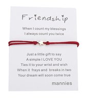 Mannies vriendschapsarmband / wens armband - 2 stuks - Inclusief Wens - Vriendschap – Ster Rood