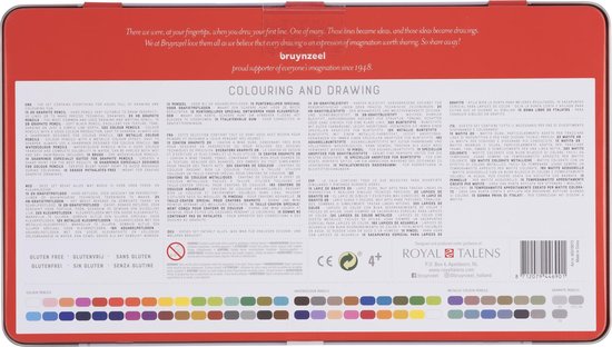 Boîte de 70 pièces Bruynzeel Color - crayons de couleur / métallisé / aquarelle et accessoires