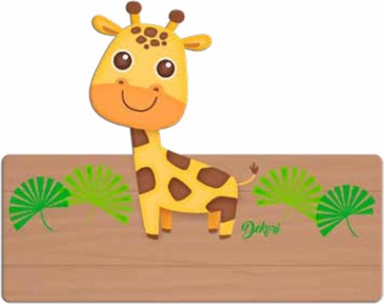 Naambord Giraffe - Kind - Meisje - Jongen - Hout - Dekori - Babykamer - Kinderkamer