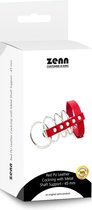 ZENN rode pu lederen cockring met metalen schacht support, 45 mm