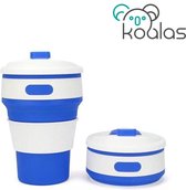 Koffiebeker to go - Inklapbare beker - Duurzame beker - 100% BPA vrij - Opvouwbaar - Reisbeker - Meeneem beker -Travel cup - 350 ml - Blauw