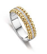Silver Rose -R2037G-56 -Ring -925 Zilver 14 karat verguld -Cubic Zirkonia