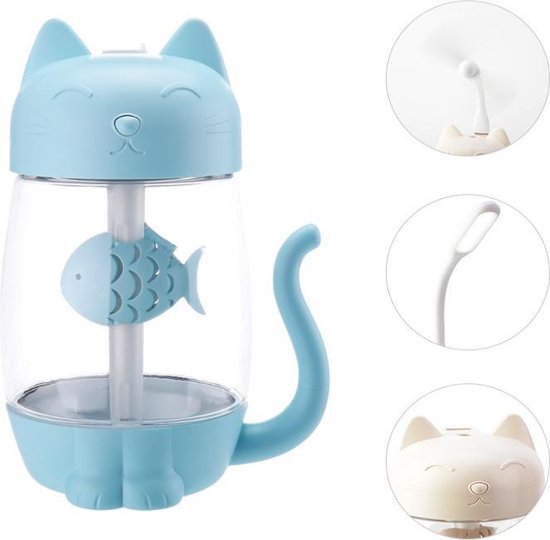 Kitty humidifier Kat luchtbevochtiger (roze) USB LED nachtlampje