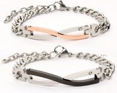 TrendFox - Liefdes Armband Set met Zirkonia - Cadeau voor Hem en Haar - Valentijn Cadeautje voor Hem - Valentijnsdag - Valentijnsdag voor Mannen - Valentijn Cadeautje voor Hem - Va