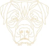 Rottweiler Geometrisch Hout 70 x 75 cm Light Wood - Honden - Wanddecoratie
