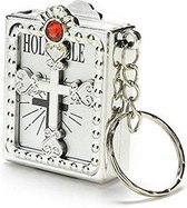 Akyol - Holy Bible zilver sleutelhanger - bijbel - kerk - geloof - cadeau - jezus - geschenk - kruis - kado - gift - christelijk - christendom