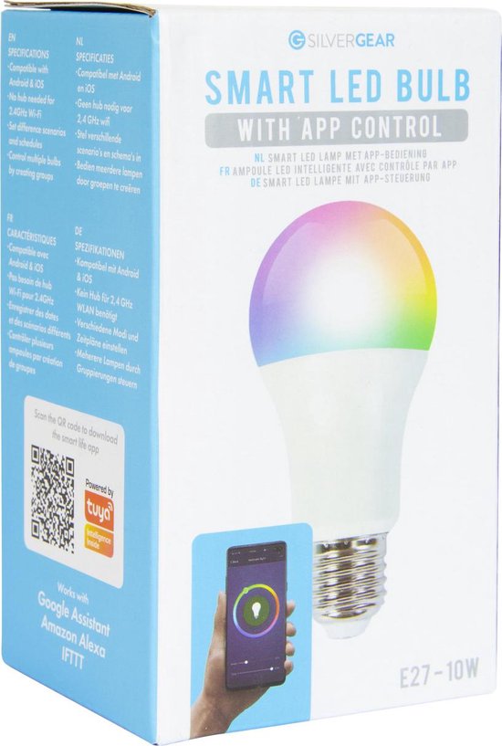 Bol Com Silvergear Wifi Smart Led Lampen E27 9 Stuks 10w 800l 2700k Google Home En