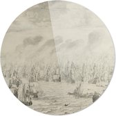 De zeeslag bij Terheide | Willem van de Velde | 1657 | Ronde Plexiglas | Wanddecoratie | 40CM x 40CM | Schilderij | Oude meesters | Foto op plexiglas