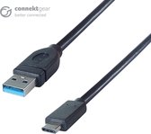 CONNEkT Gear 26-2999, 2 m, USB A, USB C, 640 Mbit/s, Zwart