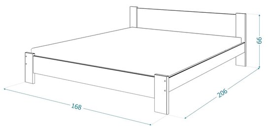 Centimeter Plantkunde Klik 2 persoons bed 160x200 cm - wit/grijs - zonder matras | bol.com