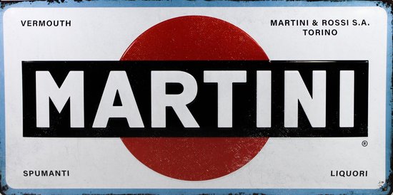 Wandbord - Martini Logo - 25x50cm