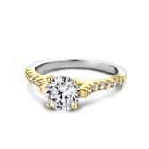 Silver Rose -R2026G-54 -Ring -925 Zilver 14 karat verguld -Cubic Zirkonia