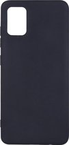 Shop4 - Samsung Galaxy A71 Hoesje - Zachte Back Case Mat Zwart