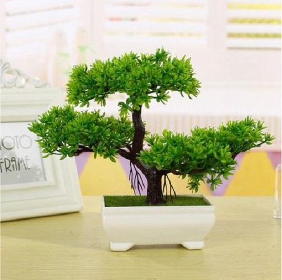 Trouwens Retentie Conclusie Kunstplant Bonsai boom - Artificiele plant - Plastiek bonsai plant met  plastiek pot -... | bol.com