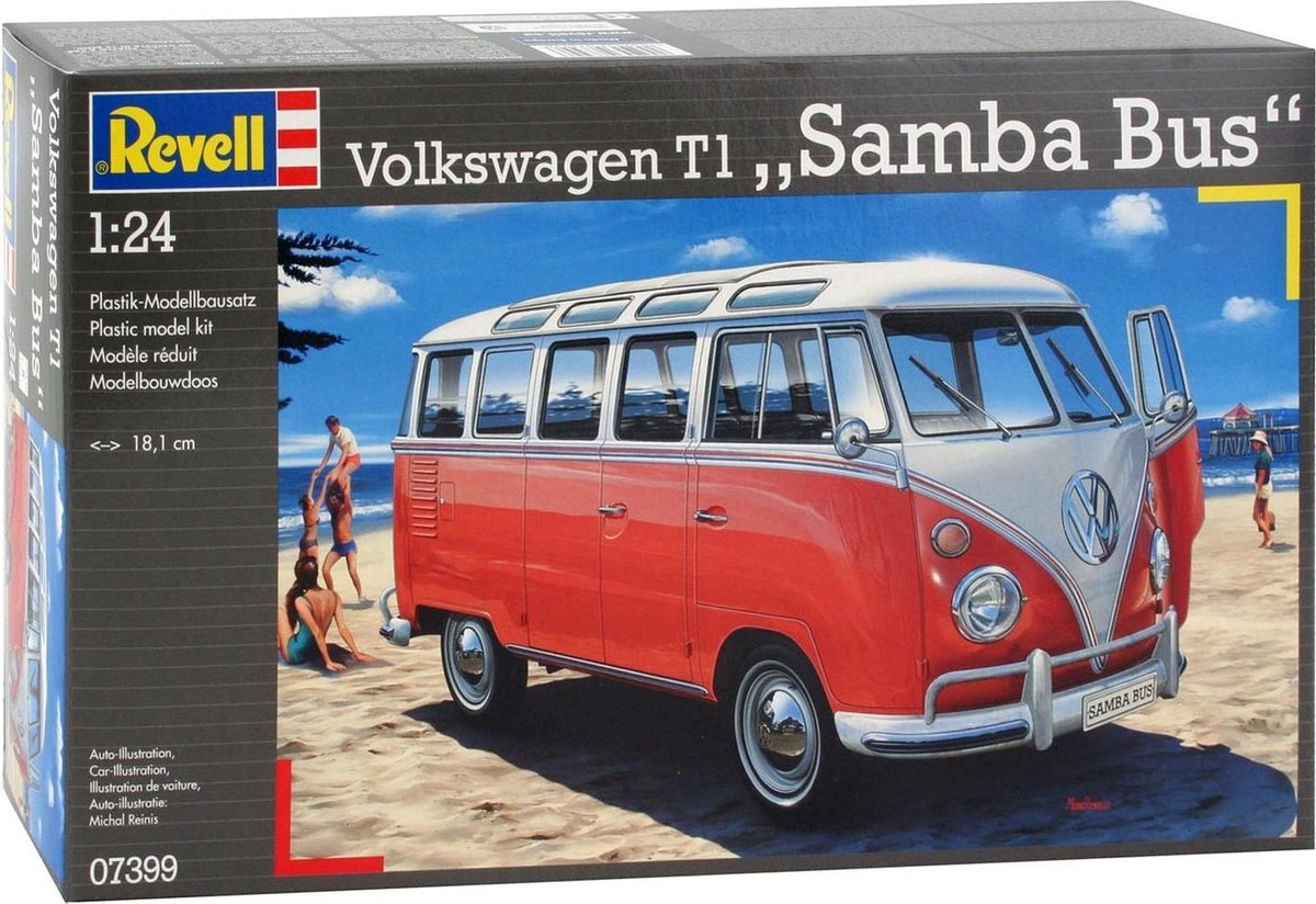 Revell Modelbouwpakket Auto - 07399 Volkswagen VW T1 Samba Bus Plastic - 1:24 - Modelbouw — afbeelding 18
