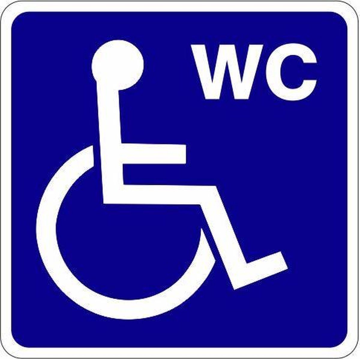2x Pictogram Sticker WC Mindervalide 20 cm