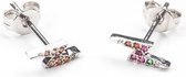 Oorstekers Slang Met Rainbow Strass (17 x 8 mm) Goud (2 stuks)