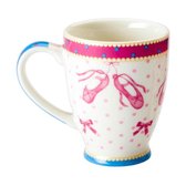 Cupkes - Senseokopjes - Senseokopje - koffiekopje - set van 4 stuks - hoogte 8 cm - pink - blauw - ballet - ballerina