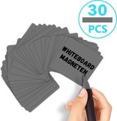 AWEMOZ Scrum Magneten - 30 stuks - Voor Whiteboard, Magneetbord, Memobord of Magnetisch Tekenbord – Herschrijfbare magneten - Post It Notes – Kanban - 5 x 5 cm - Grijs