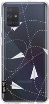 Casetastic Samsung Galaxy A71 (2020) Hoesje - Softcover Hoesje met Design - Paperplanes Print