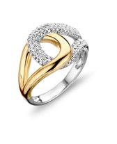 Silver Rose -R2000G-52 -Ring -925 Zilver 14 karat verguld -Cubic Zirkonia