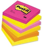 Post-it Notes - Warm Neon Rainbow - Ultra Fuchsia Neon Yellow Neon Pink Ultra Yellow Neon Orange - 6 Pads Per Pack - 100 Sheets Per Pad - 76 mm x 76 mm