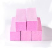 DW4Trading® Nagel buffer blok roze set van 5 stuks