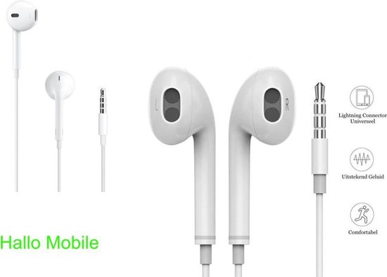Headset oortjes In-Ear 3.5 mm Jack - Wit Voor iPhone Muziek Audio en Bellen  | bol.com