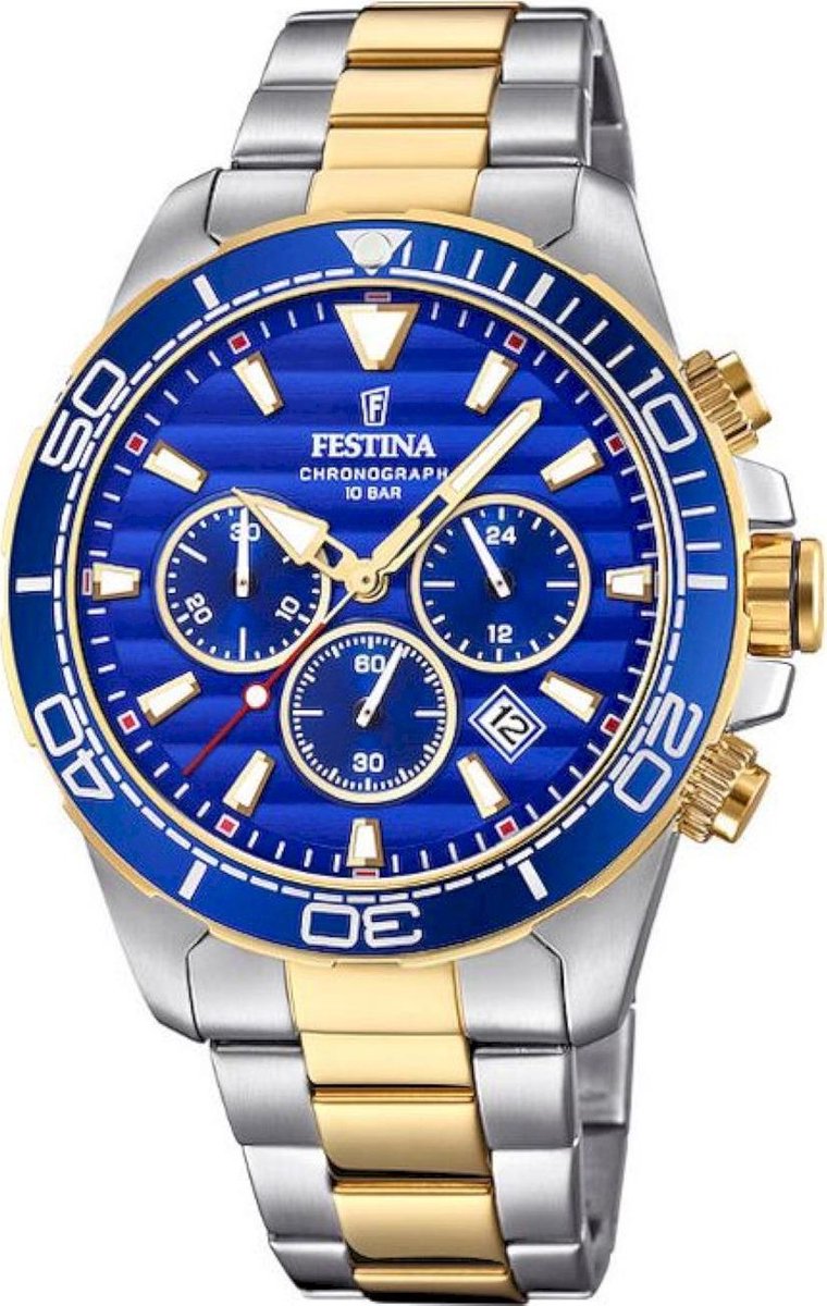Festina Prestige Horloge - Festina heren horloge - Bicolor - diameter 44.3 mm - roestvrij staal