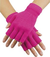 Vingerloze Roze Handschoenen - Carnaval - Verkleedkleding - Accessoire - Vel Roze - One Size